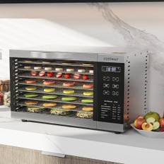 Dehydrator med 8 gallerbrickor & 0-70°C temperaturkontroll & överhettningsskydd dehydrator