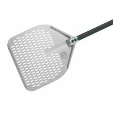 Pizzaspade, aluminium m/huller,32x32cm,150cm skaft