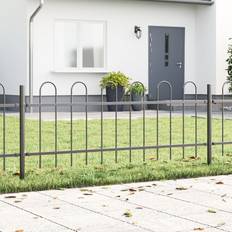 vidaXL Havehegn med Bueformet Top i Grå 11,9x0,6 m i Stål