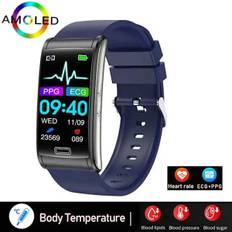 Ny E600 Blodsukker Puls Blodtryksmåler Sundheds-EKG+PPG Smart Watch IP68 Vandtæt Sports Smartwatch