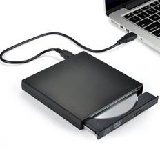 Eksternt cd-dvd-drev, USB 2.0 Slim Protable eksternt sort