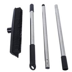Multifunction Telescopic Floor Carpet Broom Pet Hair Dust Removal Cleaner Sweeper Cleaning svart