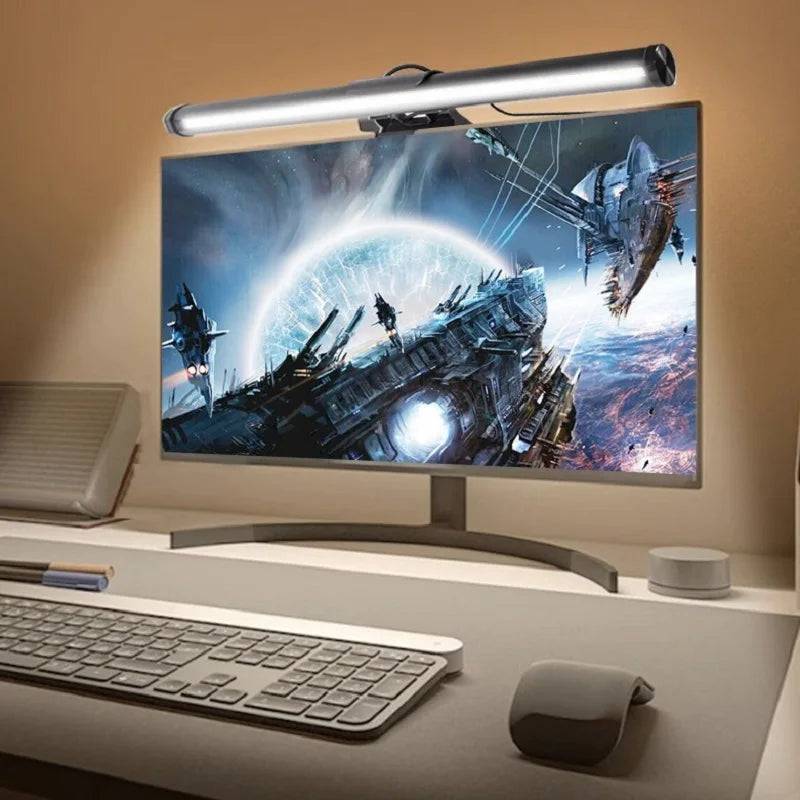 30CM RGB Screen Hanging Light Bar for Computer Laptop Gaming Work Stepless Dimming Eye Protection - 7colors with RGB
