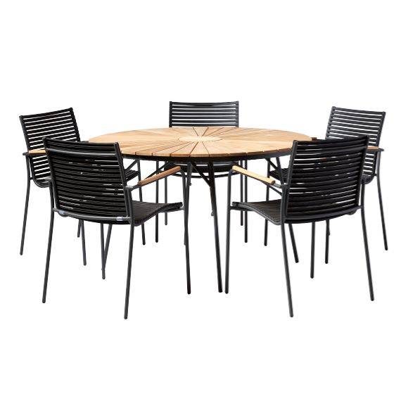 Parma classic sæt alu m/ 5 stole - vælg bord og stols farve.
