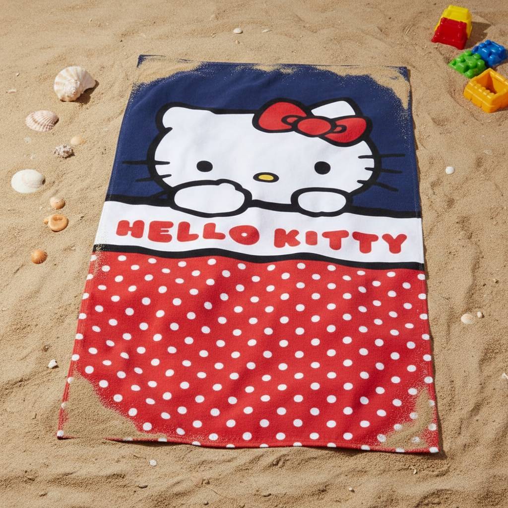 Hello Kitty® Strandhåndklæde Rød/Blå