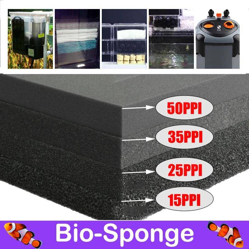 Akvarietillbehör Biokemisk Bomullsfilter Praktisk Fiskdamm Akvarium Skumsvampfilter Svart Flera Storlekar 15 25 35 50PPI black