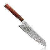 Limited Edition Premium Kockkniv och Kökskniv med Tigergravering | Vass Damaskus kniv med Taktilt Stål | Handgjort Handtag av Cocobolo & Siam Rosewood Designad av Dansk mästerkock