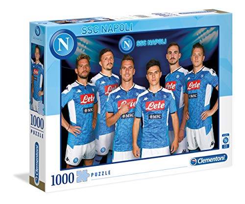 Clementoni - 39538 - Napoli pussel 2020-1000 bitar - Tillverkad i Italien - Pussel för vuxna - Fotbollspussel