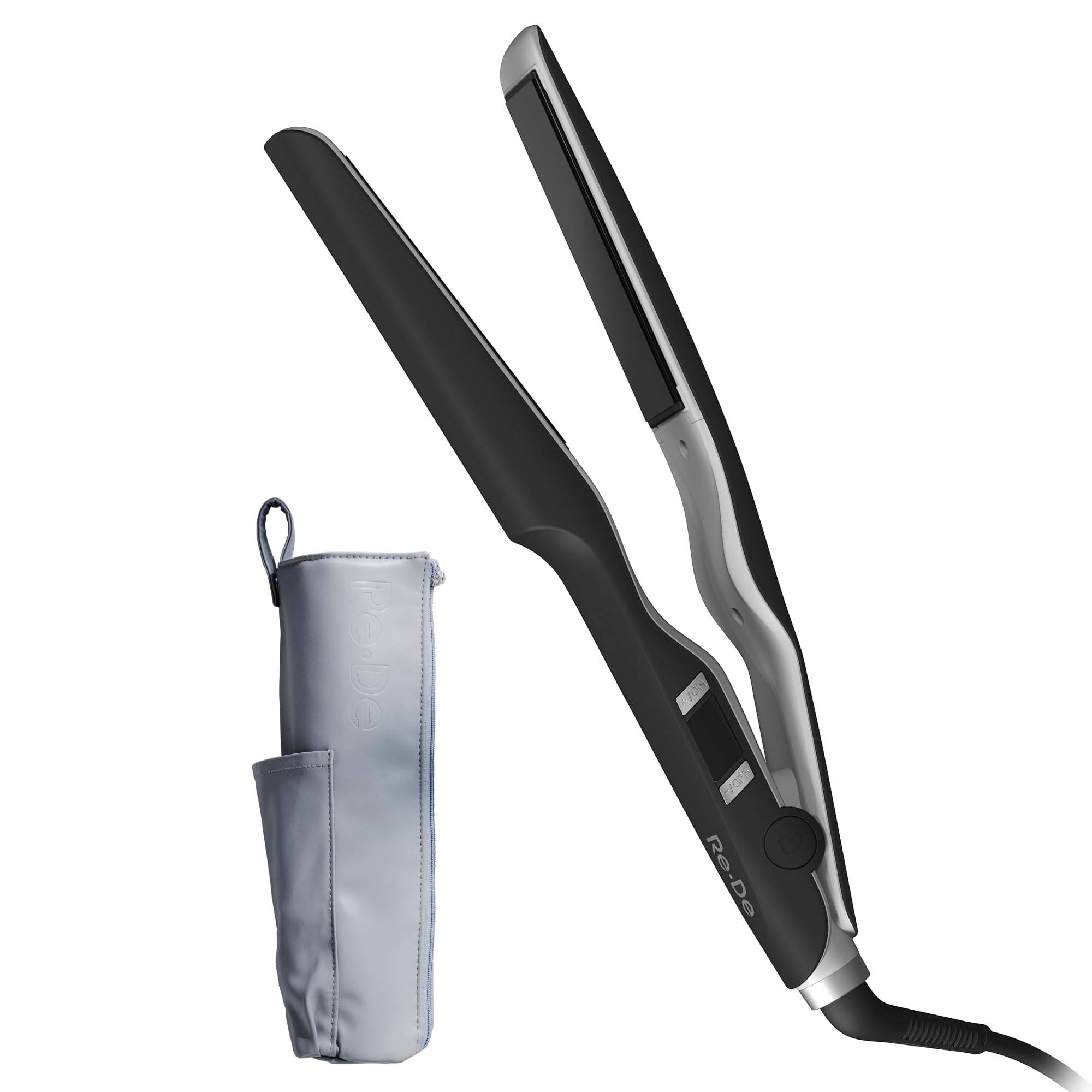 Hair Straight Smooth Hair Straightener Hair Straight Case Storage Re De HS01A-BK (Black) + Re De (Heat-Resistant Pouch)
