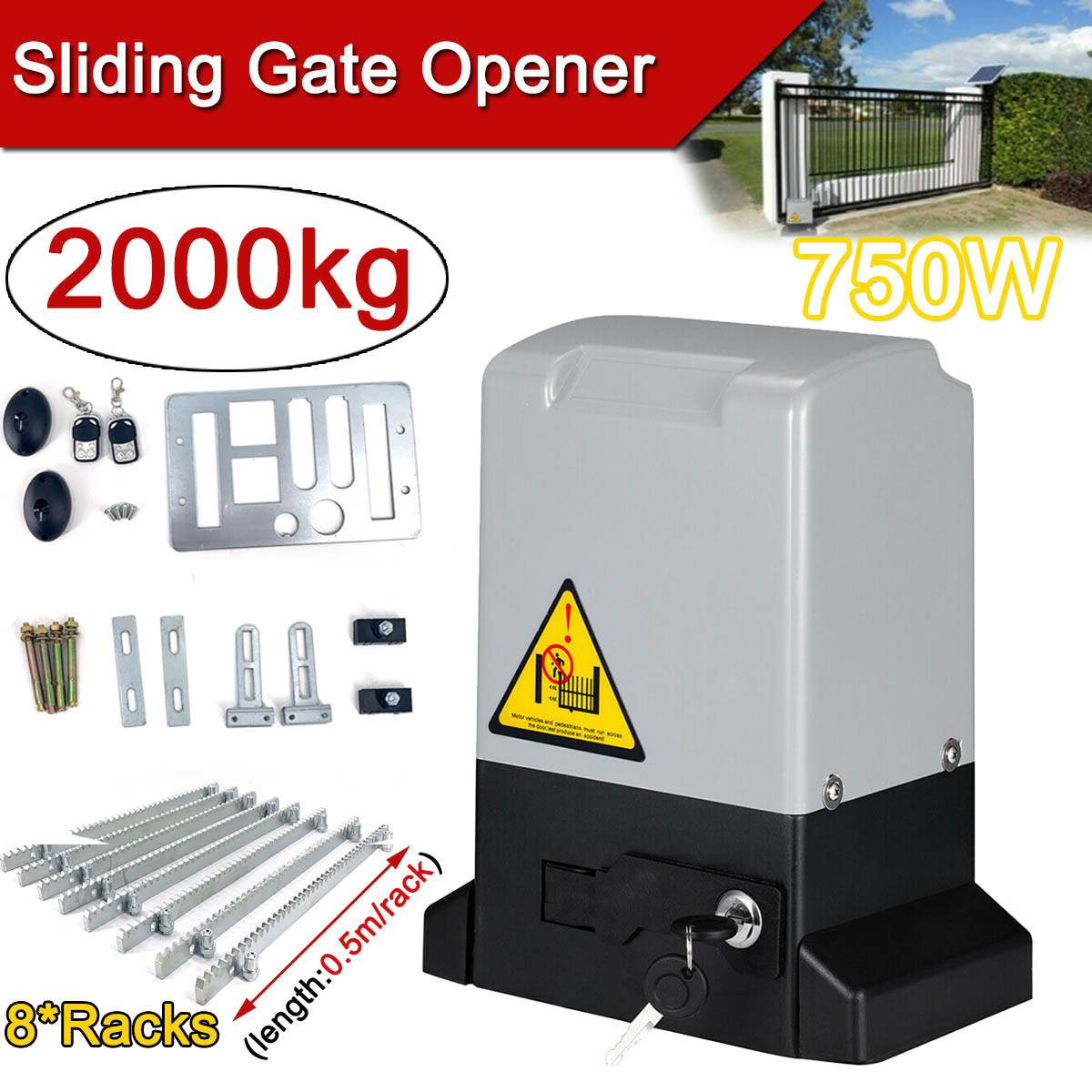 550W/370W/750W Electric Sliding Gate Opener AC Motor Gate Automatic Door Operators Heavy Duty Garage Door Opener Kit 2000KG