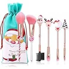 Christmas Wand Makeup Brush Set, Professional Foundation Brush, Make Up Blending Brush, Face Powder Contour Brush, Eye Shadow Blending Brush, Make Up Lip Brush, Perfect For Women’s Makeup Kit