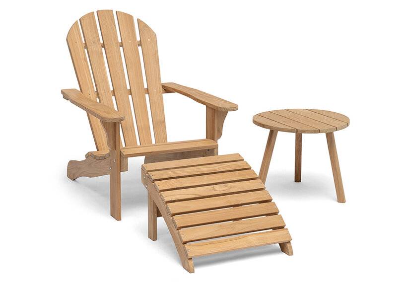 Tennesee Däckstol i teak ink. fotpall – Hillerstorp