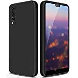 GiiYoon Silikon Skal Kompatibel med Huawei P20 Pro, Silky Soft Touch Skal med Hela Kroppen, Stötsäker Case med Mikrofiberfoder - Svart