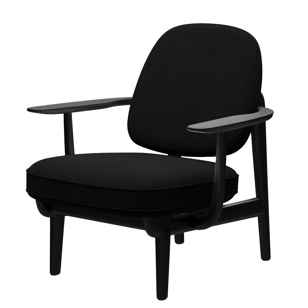 Fred Lænestol, sortfarvet ask fra Fritz Hansen Christianshavn - 1175 Black Uni - Jacobsen Plus