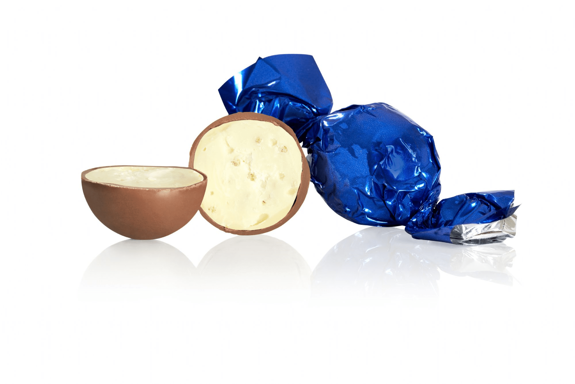 6stk Fyldt Cocoture chokoladekugle - flødechokolade m/yoghurt - blå