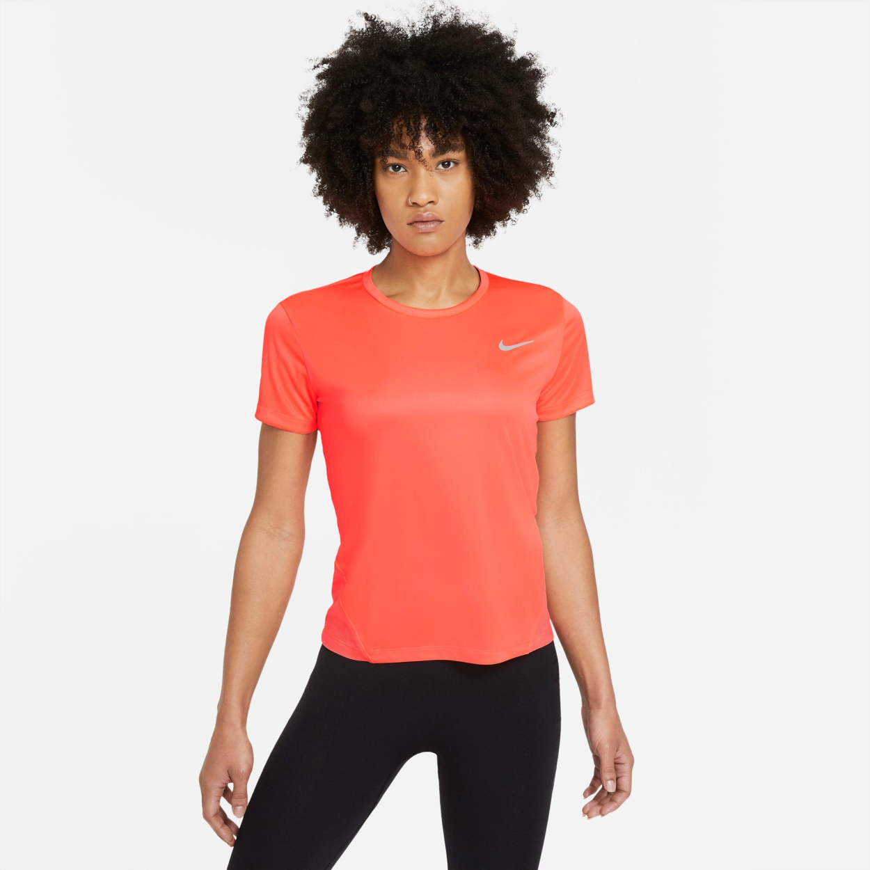 Nike - Dri-FIT Miler T-shirt - Dame  - L  - Orange