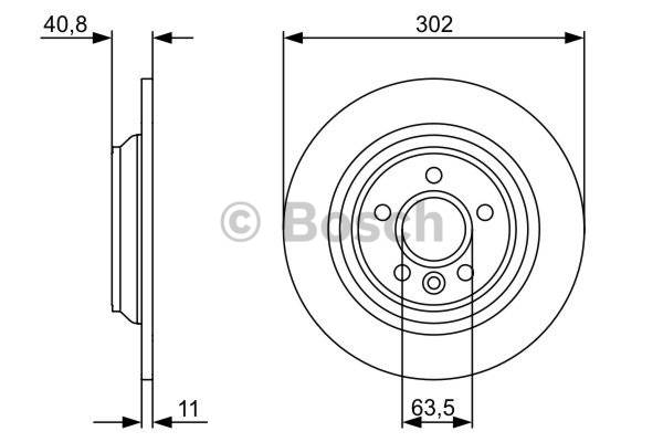 Bromsskiva Bosch Volvo - V70, V60, Xc70, S60