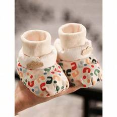 1 par halkfria babyskor, vinterskor för småbarn, halkfria tjocka varma skor, höst/vinter - Beige (0-6M,6-12M)