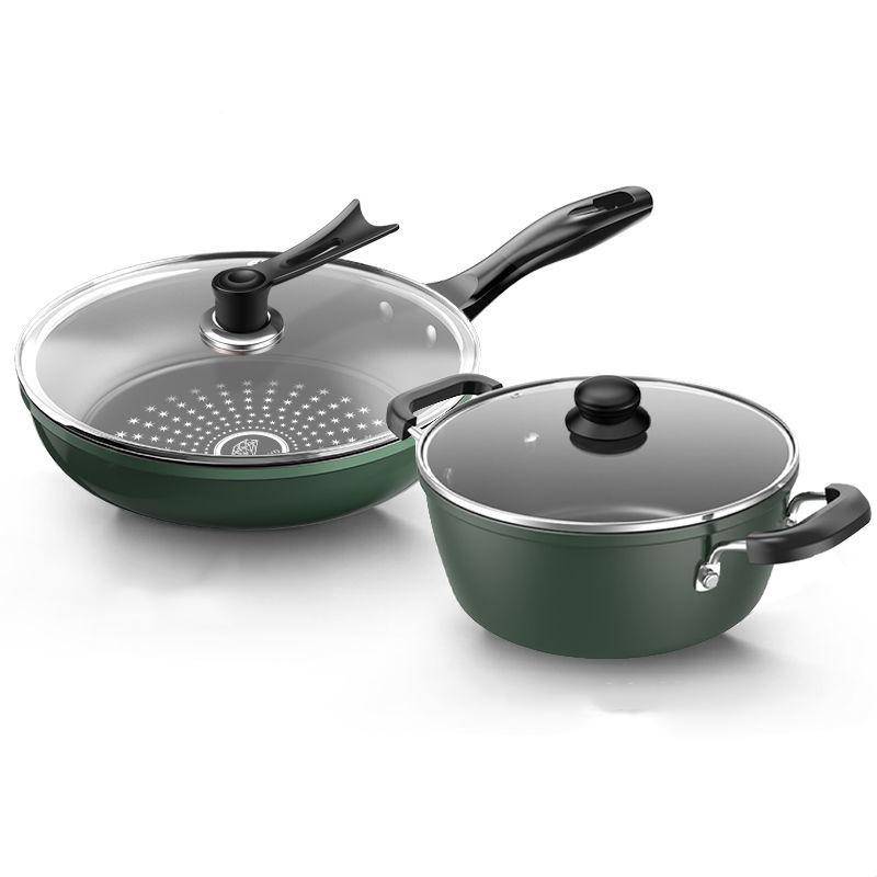 Non-stick Set Kastrullkombination Hushåll Multifunktionskastrull Soppkastrull Gasspis med Kastrull