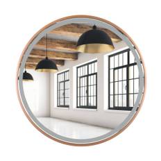 Badrum vägg spegel faneco skandi led koppar 600 x 600 mm