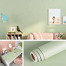 Livelynine 40CMx10M salvia grön Peel and Stick-tapet borttagbara tapeter dekorationer sovrum pojkar barnrum självhäftande tapet olivgrön kontaktpapper dekorativ vattentät wrap