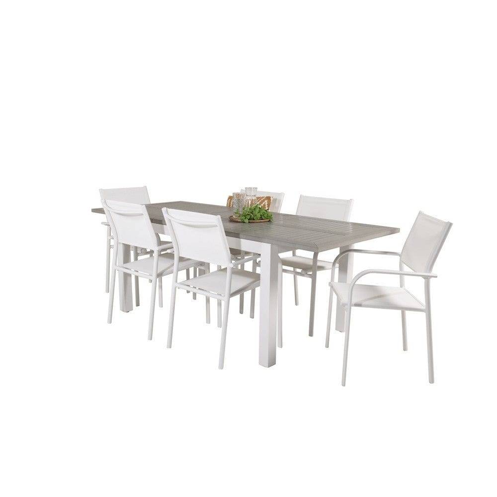 Venture Home Matgrupp Albany & Santorini - Vit / 160/240x100 cm / 6st
