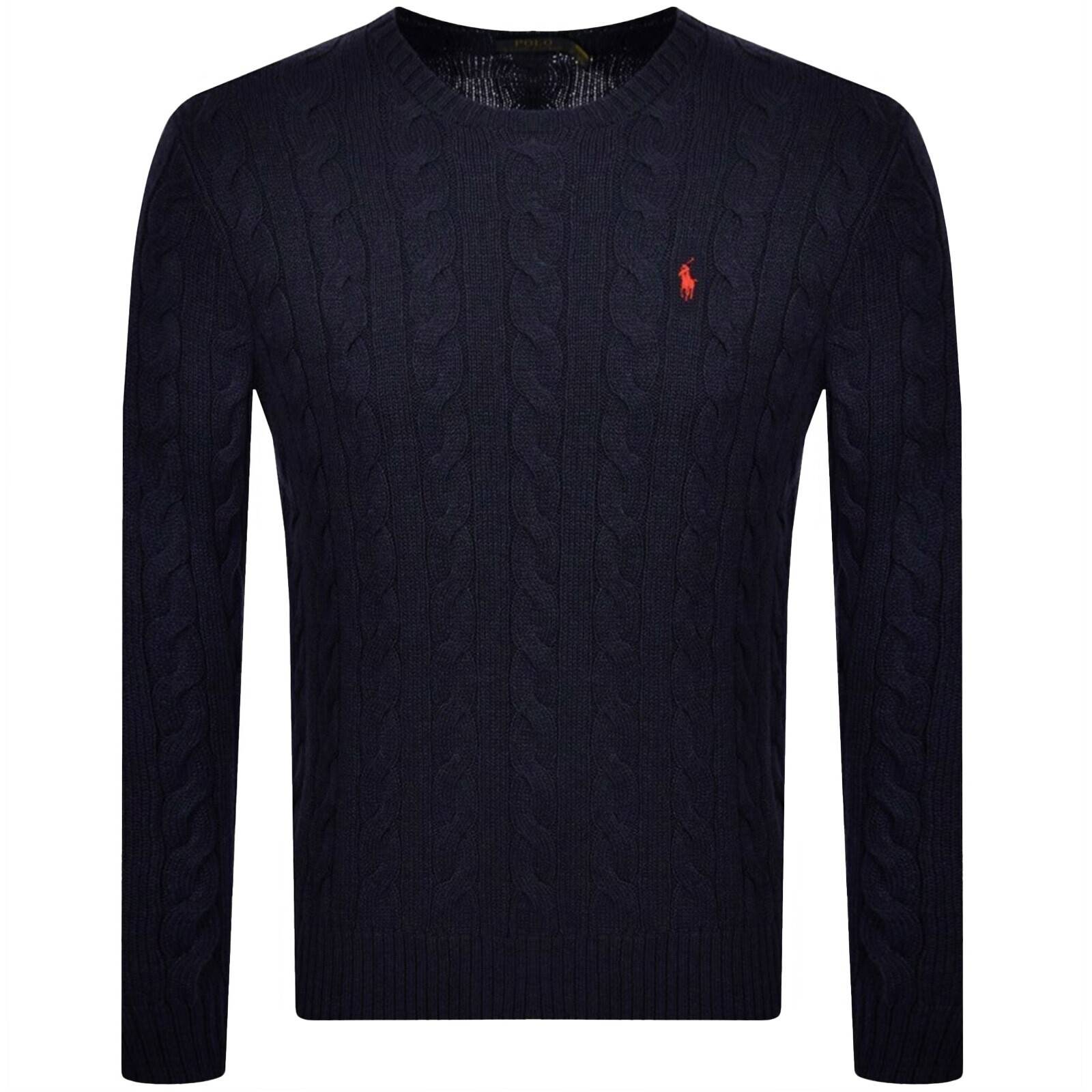 Ralph Lauren Driver Crew Neck Knit Jumper Navy