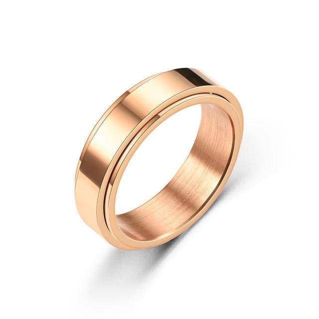Enkla 6 mm ångestringar i rostfritt stål För Kvinnor Män Spinner Fidget Ring Stressavlastande Trend Punk Bröllopsband Smycken Present 8