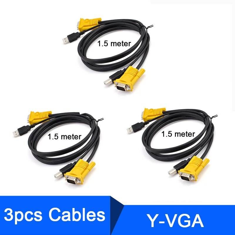 USB KVM Switch Kabel 1.5M VGA till USB - Y-vga -3 st