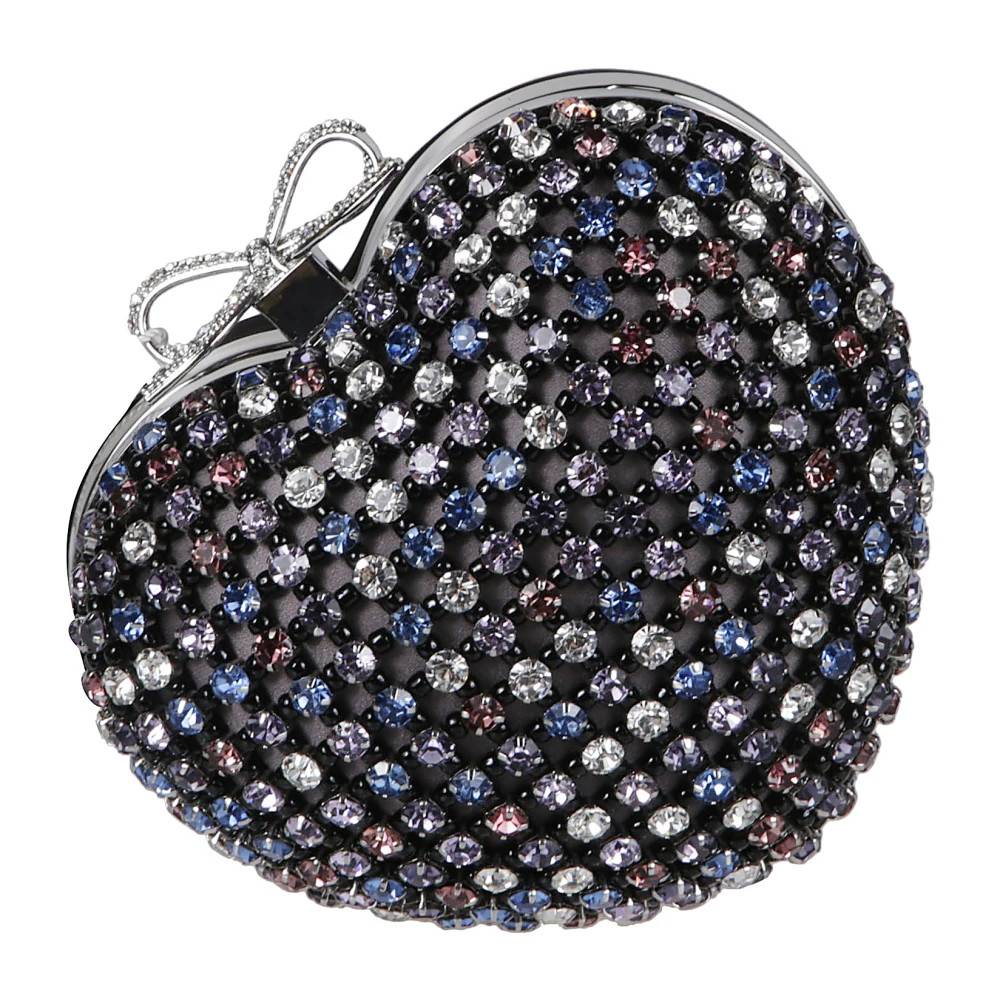 Self Portrait Crystal Heart Clutch Taske - Tasker - Dame - Flerfarvet - ONE SIZE - Uld