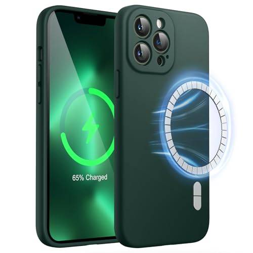 JETech Magnetiskt Silikonskal för iPhone 13 Pro, Midnattsgrön