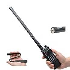 ABBREE Vikbar CS taktisk SMA-honkontakt dubbelt band VHF UHF 144/430 MHz antenn för Baofeng UV-5R, UV-82, BF-F8HP, UV-5R V2+ Plus, BF-F9 V2+ Walkie Talkie (13 tum/33 cm)