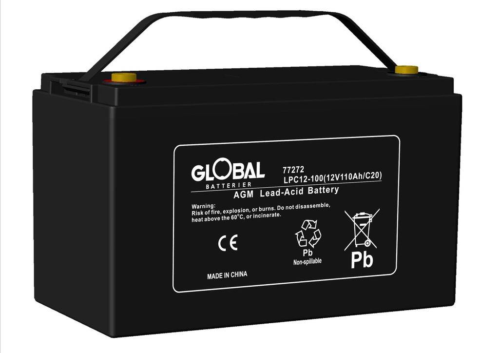12V EGC115-12 DEEP CYCLE AGM 110Ah 330 x 173 x 212 mm Euroglobe