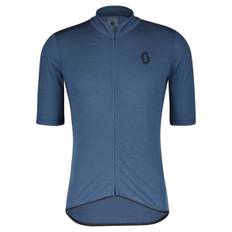 SCOTT Gravel Merino Kortærmet Jersey Blå - Størrelse Medium