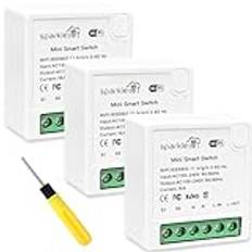 Acmerota Mini WiFi smart strömbrytare DIY Breaker Modul, WiFi strömbrytare AC/DC 100 V-240 V 16 A 1Way/2Way Fungerar med Smart Life/Tuya App, kompatibel med Alexa och Google Home