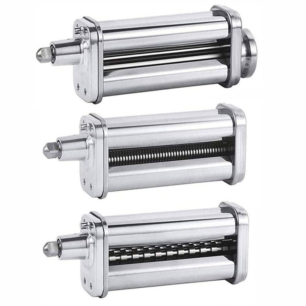 Pastamaskintillbehör Pastarullskärare delar Nudlar Pressmaskin Kompatibel med KitchenAid 3 in 1 Set silver