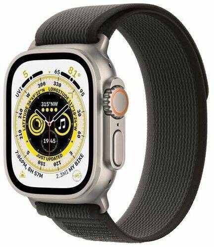 Apple Watch Ultra (2022) | 49 mm | GPS + Cellular | sølv | Trail Loop M/L sort/grå