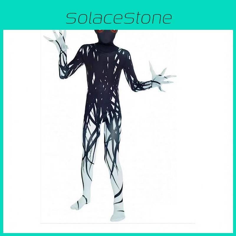Halloween Skelett Cosplay Overall Med Digitalt Tryck För Barn Rollek cm gray