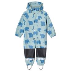 Kuling Douglas Fodrad Regnoverall Sky Blue Elephant 74/80 cm  Blå  74/80 cm  Unisex