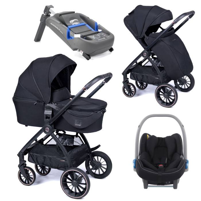 Stor Barnvagnspaket 4i1 Nuvo Zokky  inkl. Cosmo AirFlow i-size babyskydd + isofix bas IQ Orbit