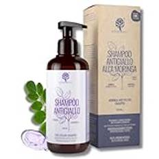 BIO Anti-Yellow Shampoo | Ny 3X effektivare formel | Tonaliserande blont, blekt eller vitt hår - 99% naturligt schampo utan SLS eller ASL - Med Moringa, Malva och Kamomill | RedMoringa 250 ml