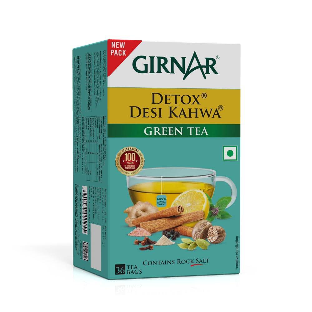 Girnar Detox Grönt Te - Desi Kahwa (36 tepåsar)