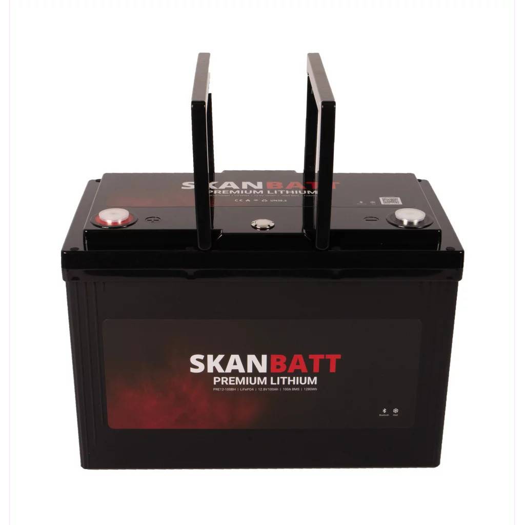 SKANBATT Premium Lithium 12V 100Ah 100A BMS Bluetooth HEAT