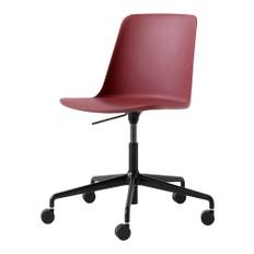 &Tradition - Rely HW28 Black Aluminium Base / Red Brown - Skrivebordsstole - Hee Welling - RØD