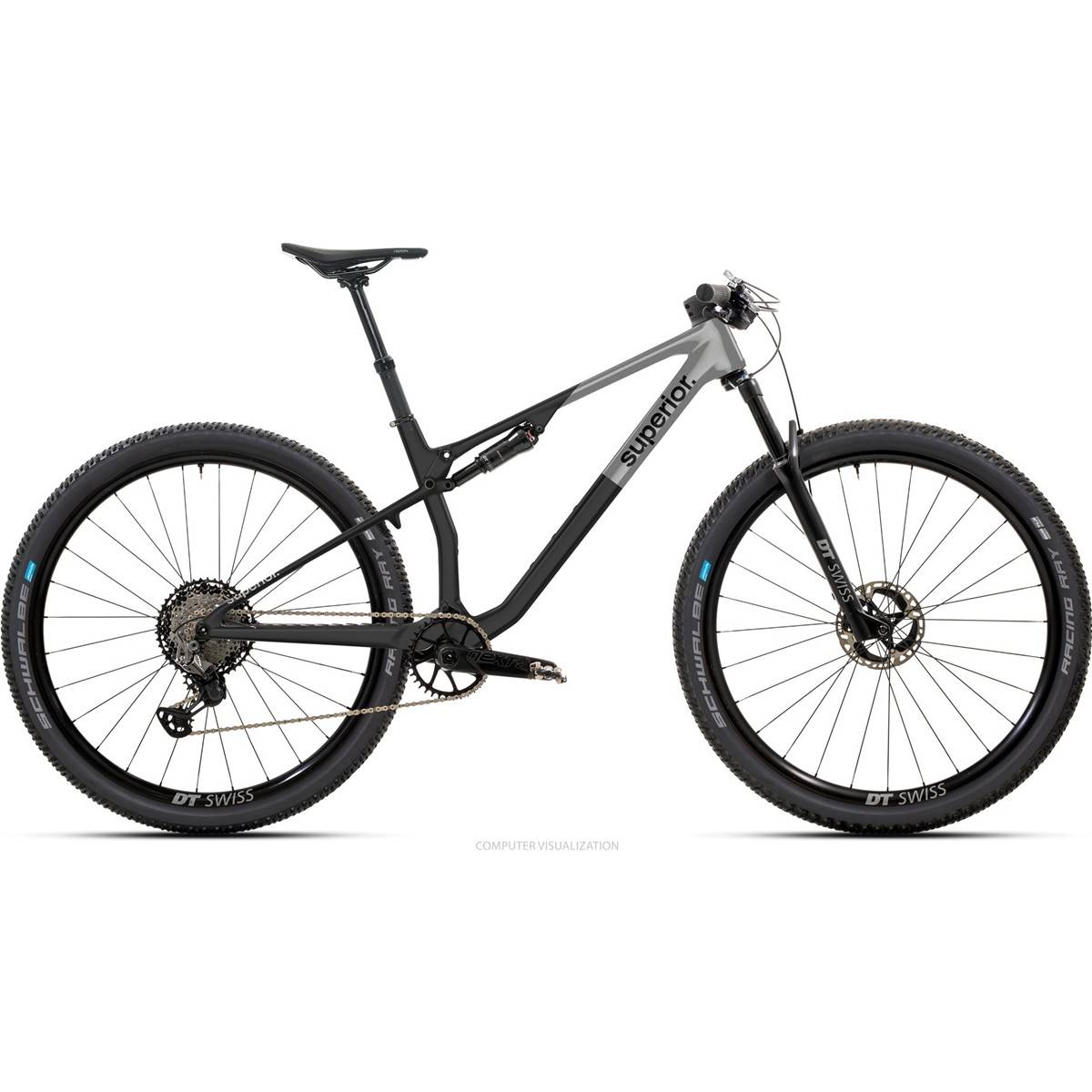 Heldämpad MTB Superior XF 9.7 RC Matte Carbon/Smoke Chrome XL - Svart Grå ( )