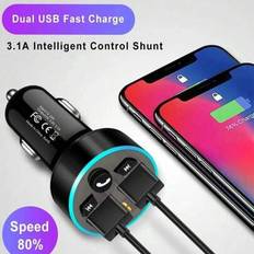 Bil Bluetooth 5.0 FM-sändare laddare Handsfree bilradiomodulator MP3-spelare med 25W USB supersnabb laddningsadapter i bilen Quick Charge 3.0 biltelef - Multifärgad (1 st)