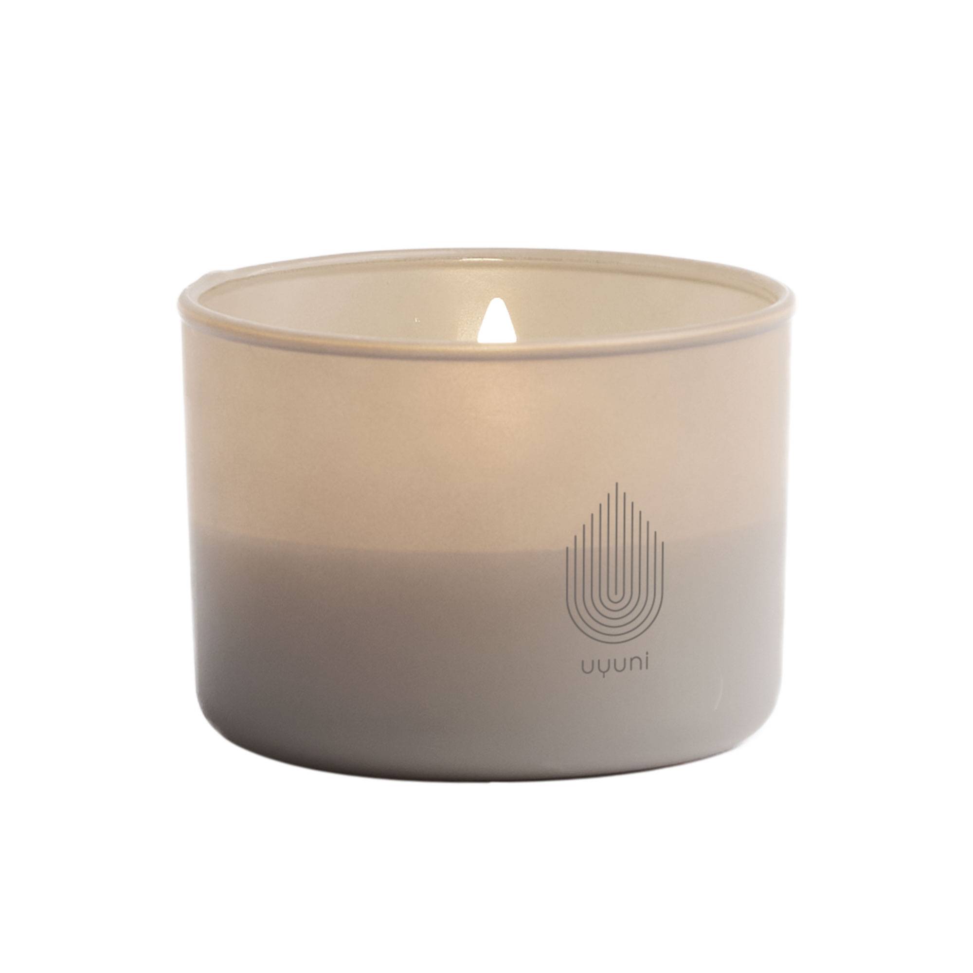 LED Glas Stearinlys - Ø8,2xH6 cm Sandstone