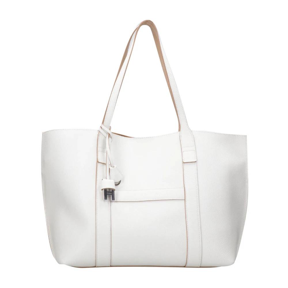 Hogan Script Shopping Bag - Tasker - Dame - Hvid - ONE SIZE - Læder
