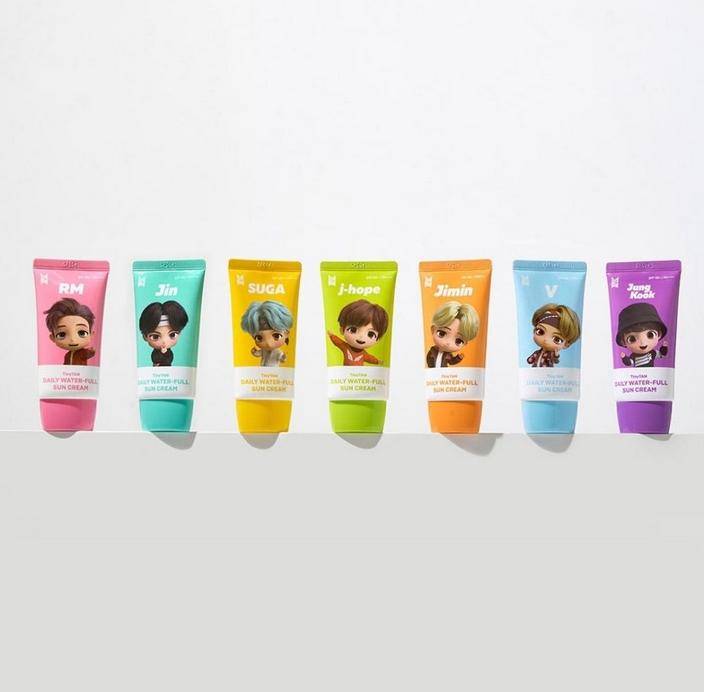 BTS TinyTAN Daily Water-full Sun Cream 50ml SPF50+ PA++++ /RM JIN SUGA j-hope JIMIN V Jung Kook/ Authentic Official Goods, KPOP, Kbeauty