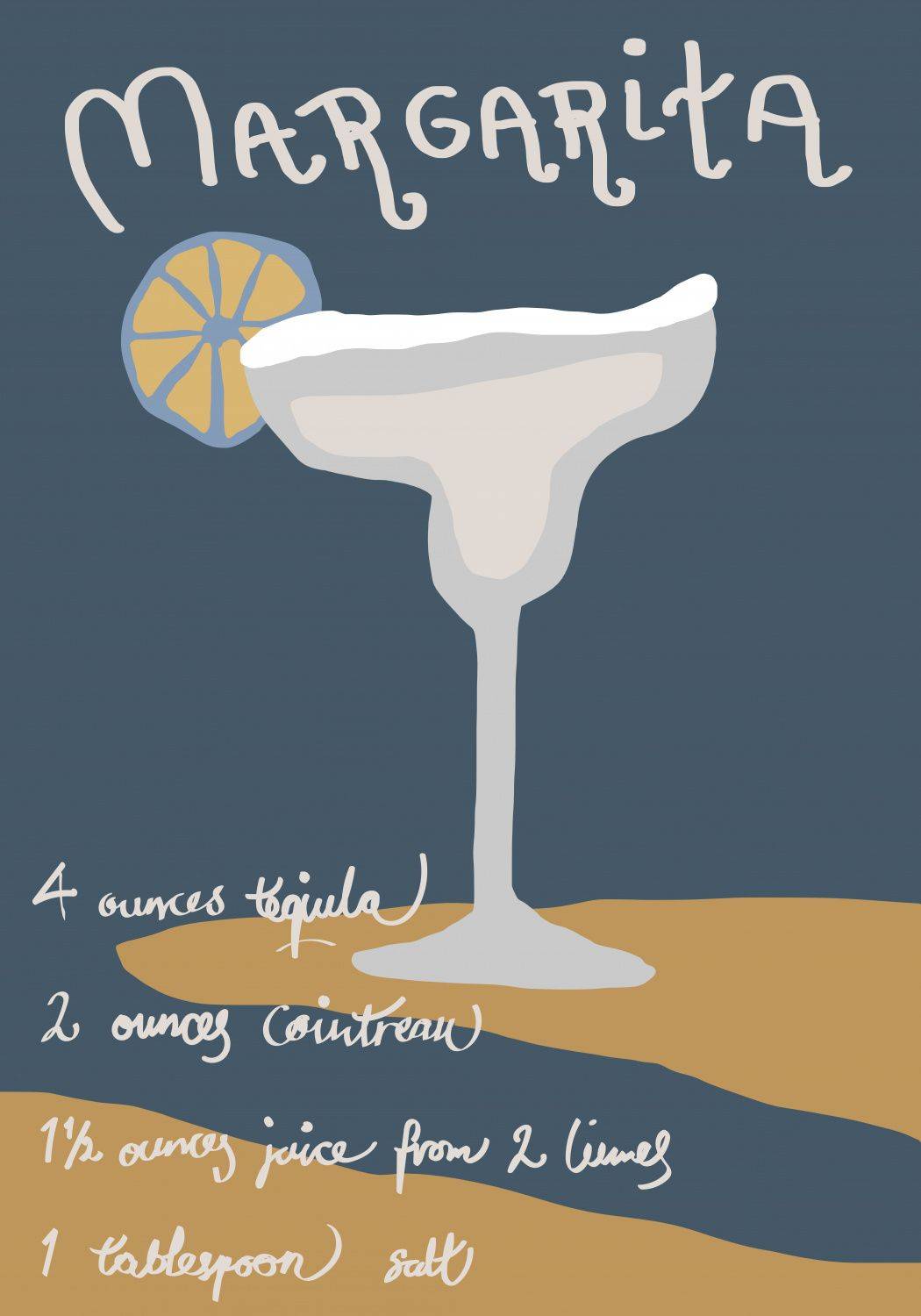 Plakat - Margarita Cocktail Opskrift